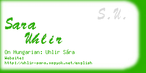 sara uhlir business card